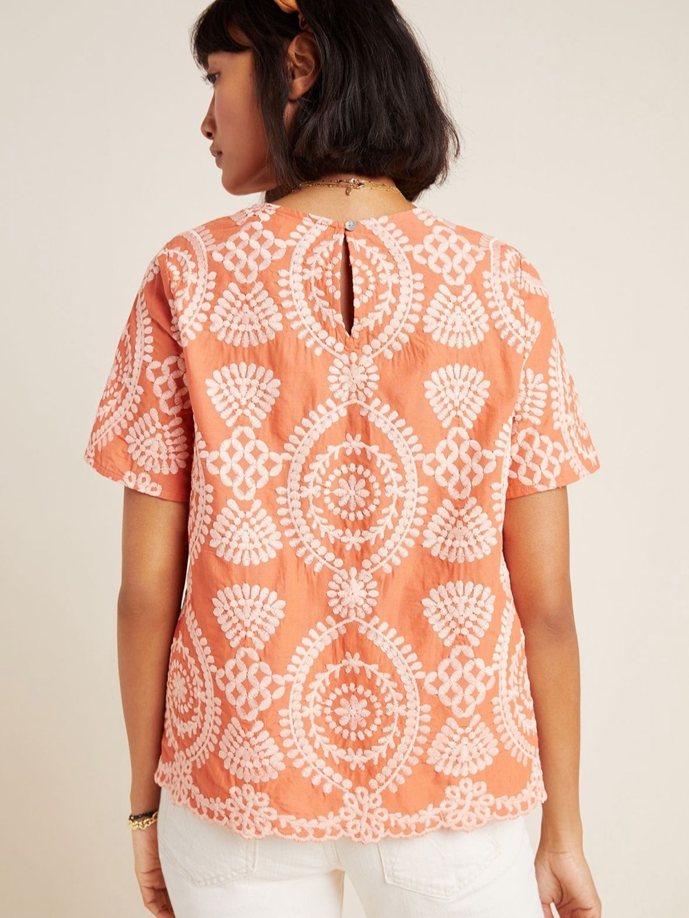 Anthropologie Eri + Ali Coralie Embroidered Top Boho Coastal Preppy Size XS - Picture 3 of 11